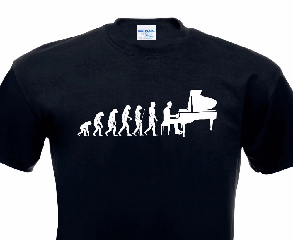 Evolution of Piano Music Funny Printed T shirt