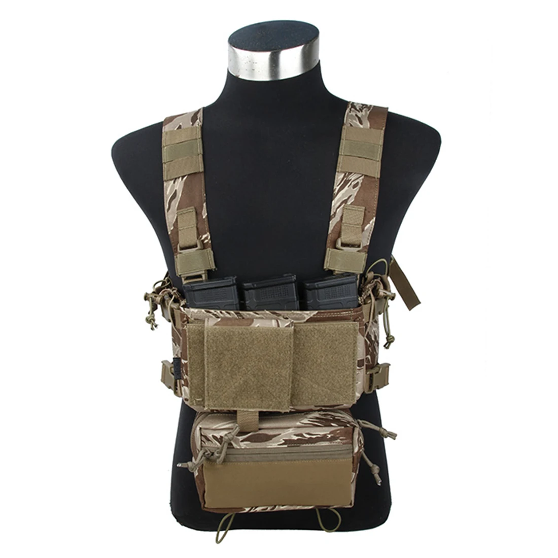 

TMC SS Modular Chest Rig Lightweight Tactical Vest - Sand Tigerstripe