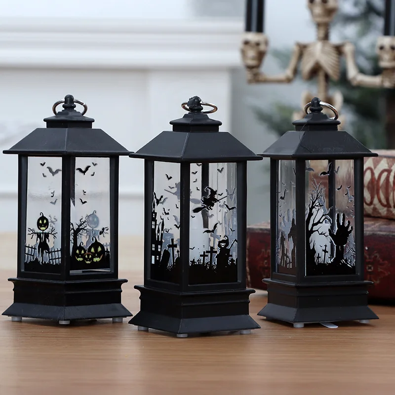 Горячий Хэллоуин Светодиодный фонарь в форме тыквы свет замок зомби, ведьма лампа в помещении висящая винтажная Свеча для фестиваля Хэллоуин Декор