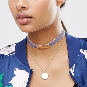 

of xin han edition high velvet women's fashion accessories in Europe and America necklace alloy copper sequins necklace