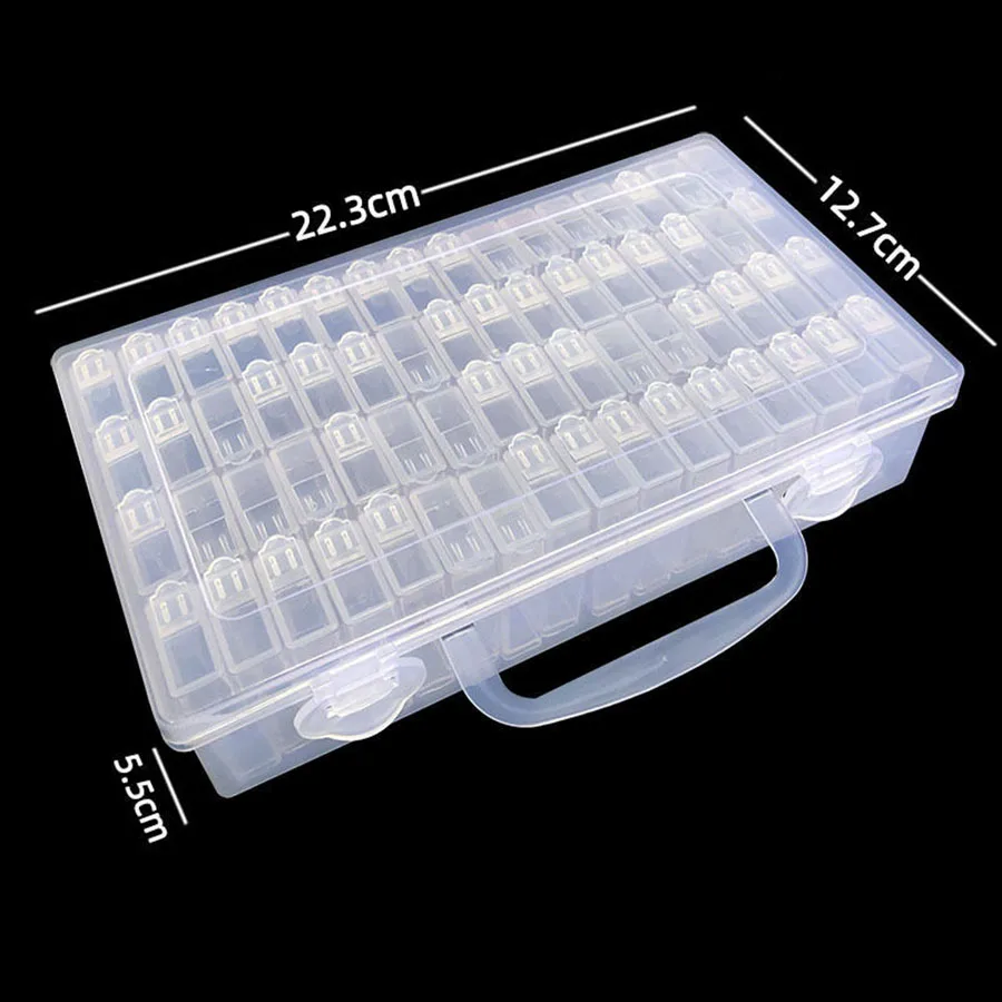 28/56/64pcs Bottles Diamond Painting Tools Accessories Storage Box Beads Container Diamond Embroidery Stone Case Convenience Box