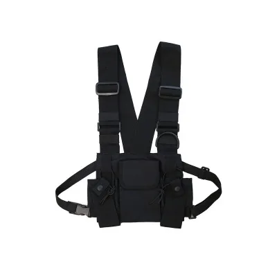 PGOLEGGY, модные сумки на пояс, сумки на плечо, нагрудная сумка в стиле хип-хоп, уличная Мужская функциональная Регулируемая сумка с карманами, жилет - Цвет: Black Waist Pack