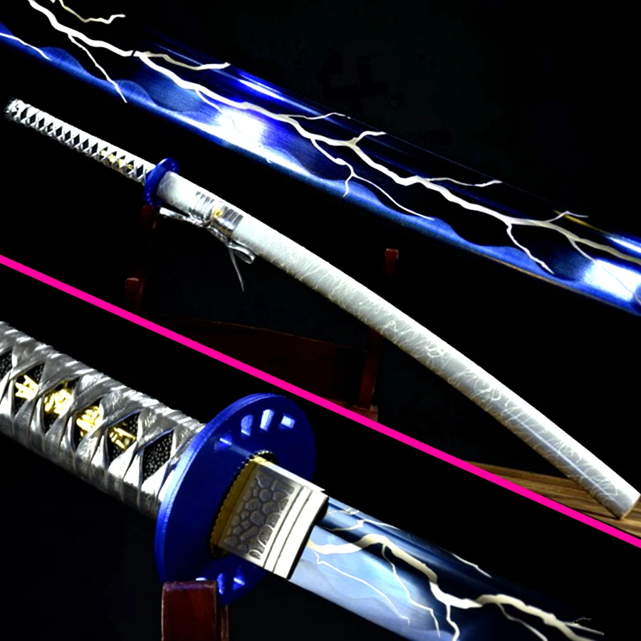 Высокотемпературная ковка из синей высокоуглеродистой стали, острый японский самурайский меч, катана, стандартный Азиатский нож, сабель|Мечи| | АлиЭкспресс