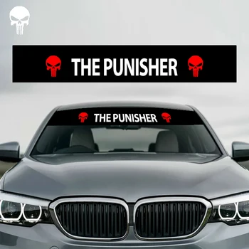 

Car Stickers Reflective Decoration Decals Car Styling fashion Front Rear Windshield Decal Sticker For Punisher Skull Logo