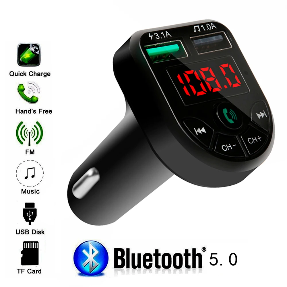 Автомобильный MP3-плеер Bluetooth 5 0 автомобильное зарядное устройство Bluetooth-приемник