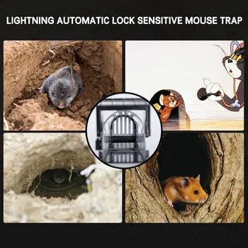 

Mouse Capture Cage Humane Tools Effective Rat Trap Automatic Animal Black Catch Bait Device Rodent Mice Kits Home & Garden