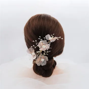

OKILY Fashion Handmade Hollow Petal Headband Bridal Wedding Flower Beaded Jewelry Accessories for Hair Headpiece Female 2020