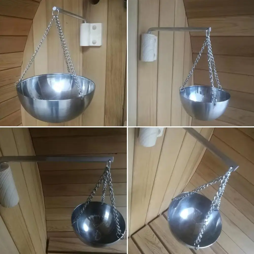 Подставка для эфирного масла из нержавеющей стали, чашка для сауны, ароматерапии, масло для сауны и спа, цепь из нержавеющей стали, принадлежности для сауны