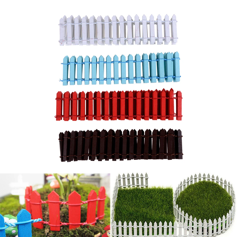 DIY Accessories Miniature Fairy Garden Kit Wood Fence Terrarium Decor 100cm*5cm