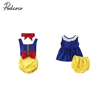 

Snow White Baby Girl Clothes Bowknot Romper Tops Dress Shorts Outfit Summer