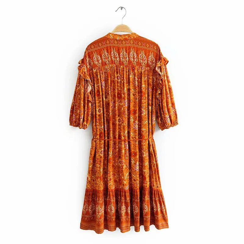 Everkaki, женское короткое платье, бохо, цветочный принт, кисточки, пояс, Vestidos Gypsy, женские мини платья, для женщин, весна-лето, Новинка