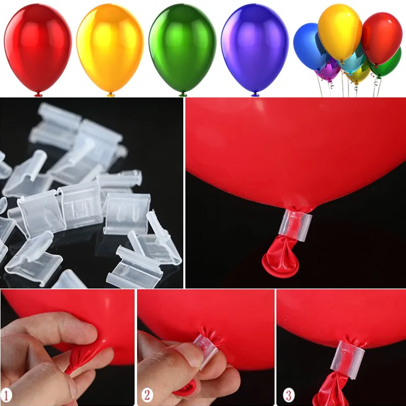 

100pcs Latex Balloon PVC Clips Balloons Sealing Clamps Balls Accessories Clip Ballon Buttons Party Supplies JS23