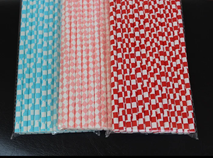 100pcs Colourful Square Paper Straw Biodegradable Straw Disposable Drinking Straw Birthday Party Decorations Kids Party Supplies