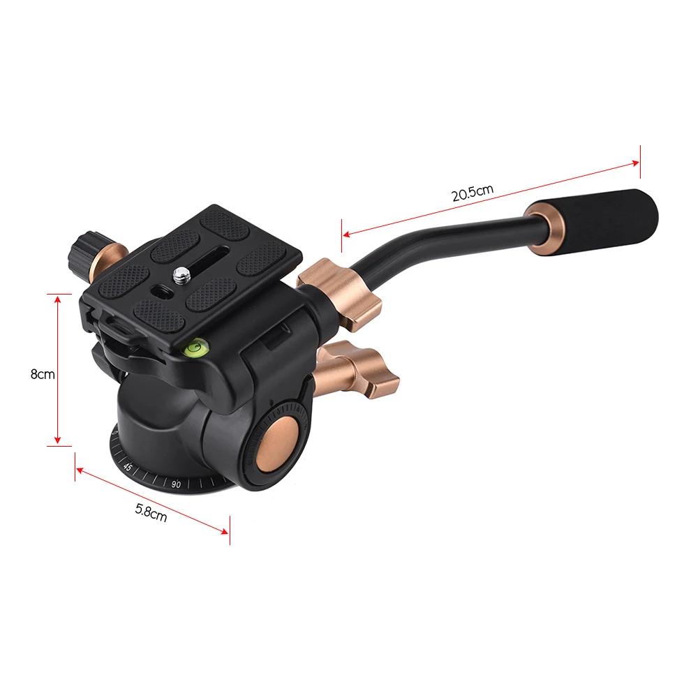 RU Andoer Q08S Tripod Head 360 Panoramic Shooting 3-Way Damping DSLR Camera Tripod Monopod Head with Pan Bar Handle