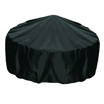 

Fire Pit Cover Round 30 Inch Waterproof Heavy Duty Round Patio Fire Bowl Cover Round Firepit Cover with PVC Coating - Black