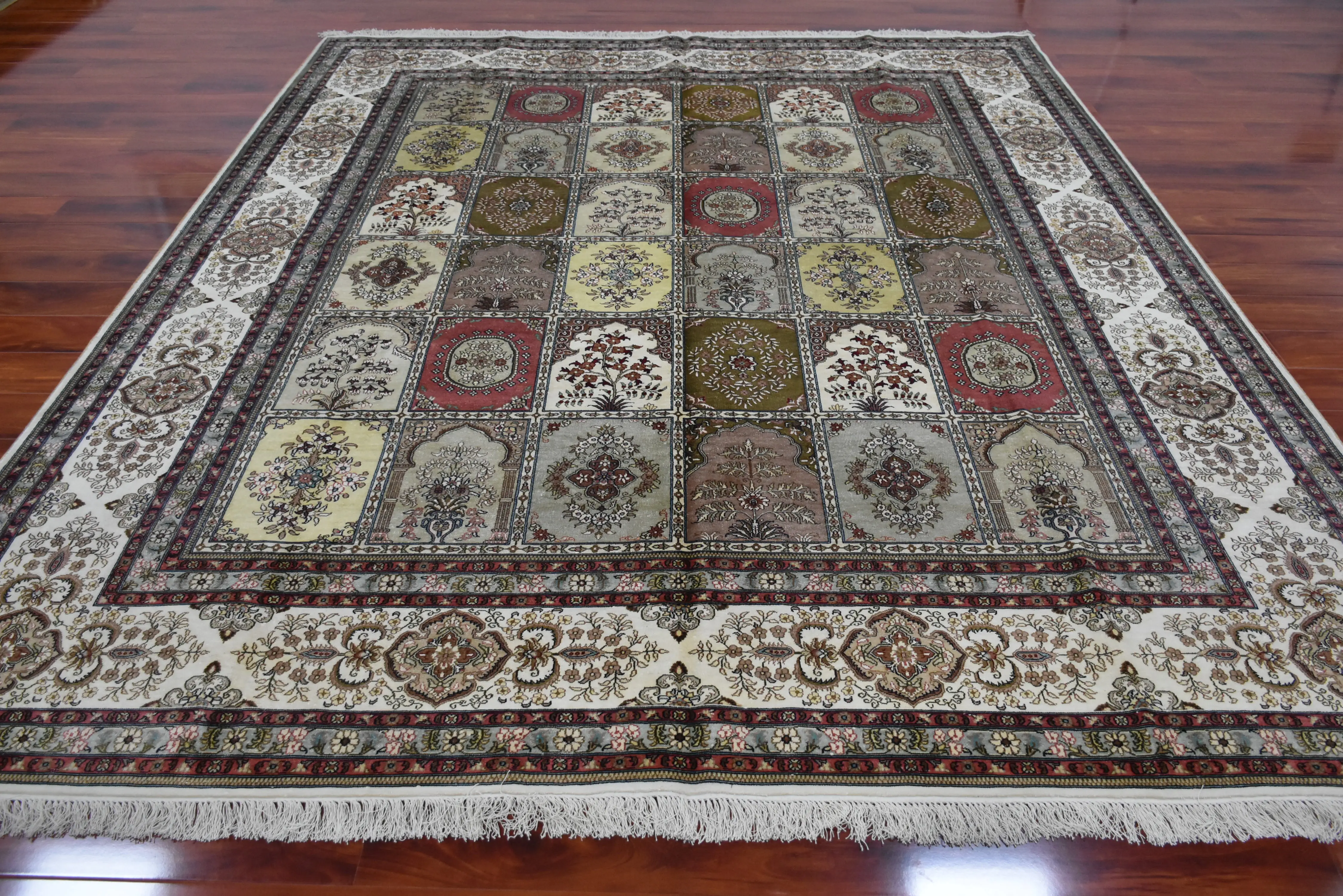 8'X10' четыре сезона ручной работы ковер цветы ручной работы шелковый ковер