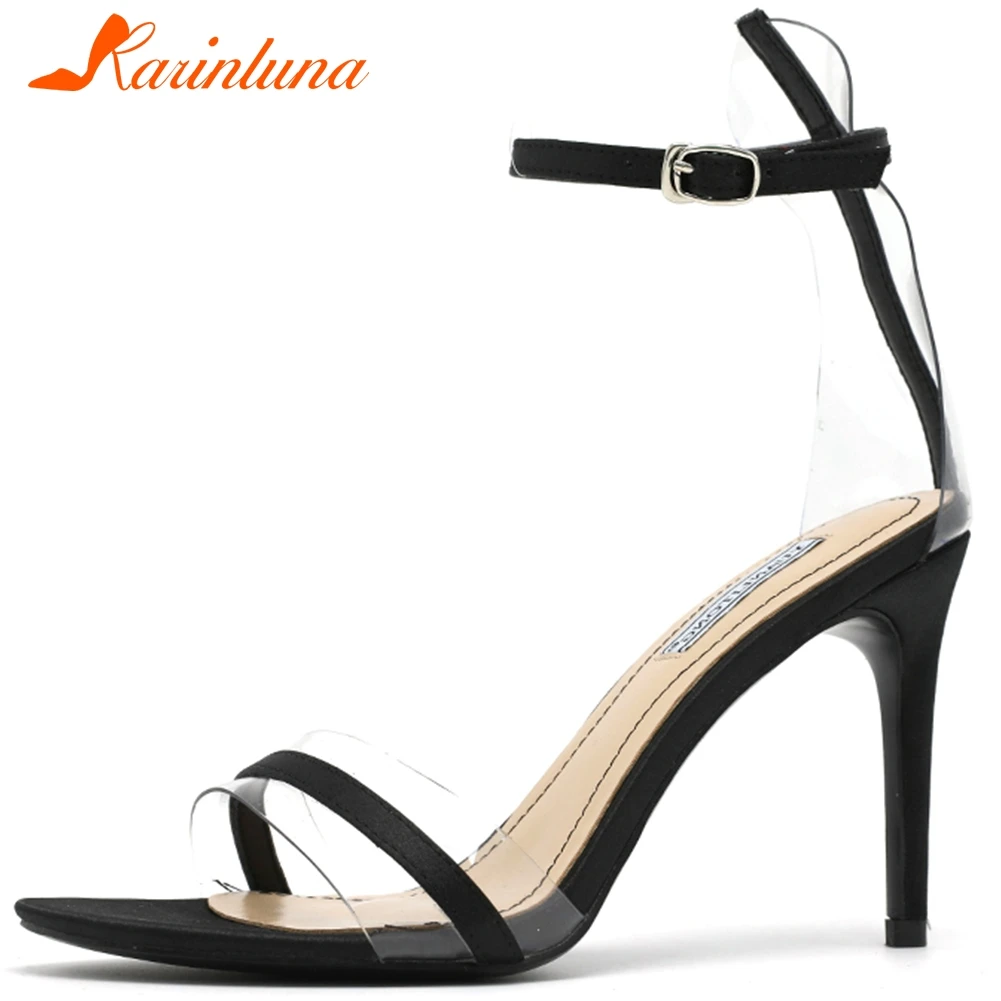 

KARINLUNA New Ladies Party Wedding High Heels Sandals Women Summer Concise Light Sandals Sexy Shallow Transparent Shoes Woman