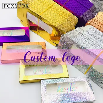 

Foxyfox wholesale paper false eyelash packaging box custom lash boxes with logo faux cils 25mm mink eyelashes marble case