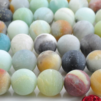 

Natural Amazonite 4-12mm round dull polish beads for 925 sterling silver Jewelry Making 15inch Necklace Bracelet ICNWAY