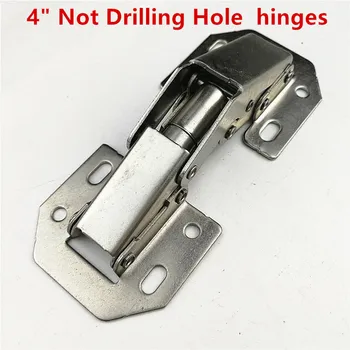 

4 inch 90 Degree Not Drilling Hole Cabinet Hinge Bridge Shaped Spring Frog Furniture Hinges Full Overlay Cupboard Door Hinges