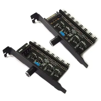 

PC8 Channels Fan Hub Cooling Fan Speed Controller for CPU Case HDD VGA PWM Fan PCI Bracket Powered 12V SATA/4Pin Fan Control83XB