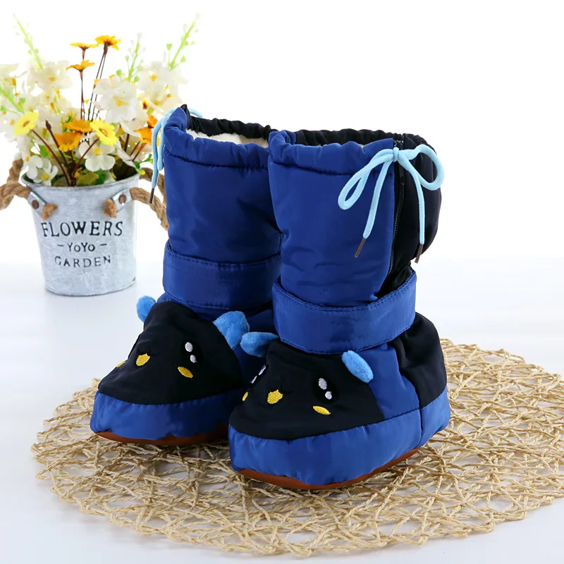 Детская обувь для детей 0-1 лет; зимние мужские и женские хлопковые ботинки с высоким голенищем; детская хлопковая обувь с боковой молнией - Цвет: Хаки