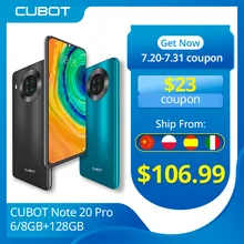 Cubot Note 20 Pro Quad Camera смартфон Четыре камера 6/8 Гб RAM+128ГБ ROM NFC телефон 6,5 дюйма 4200 мАч Батарея новая Android 10 система две sim-карты мобильные телефоны 4G LTE celular OTG глобальная версия Note20 Pro Cubot Note 20 Pro Quad Camera смартфон Четыре камера 6/8 Гб RAM+128ГБ ROM NFC телефон 6,5 дюйма 4200 мАч Батарея новая Android 10 система две sim-карты мобильные телефоны 4G LTE celular OTG глобальная версия Note20 Pro