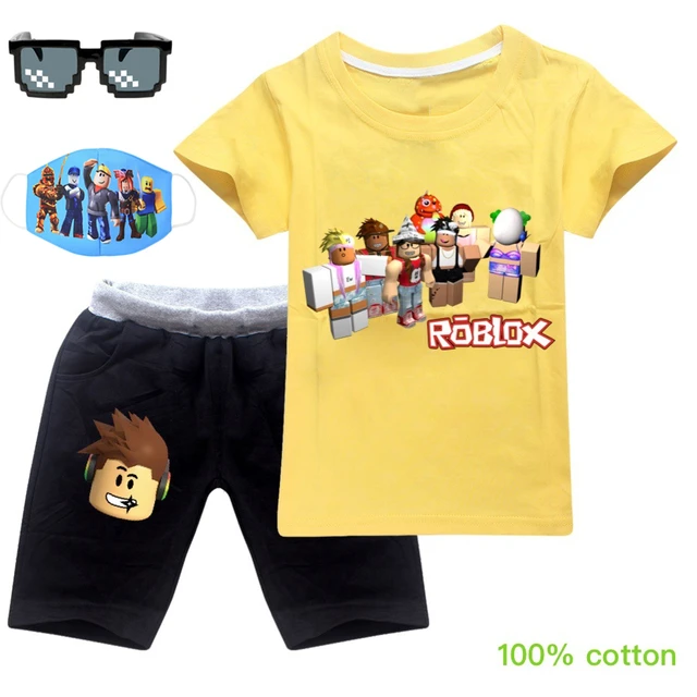 2020baby Clothes Suit Children Fashion Boys Girls Cartoon Roblox T - yellow suit roblox t shirt