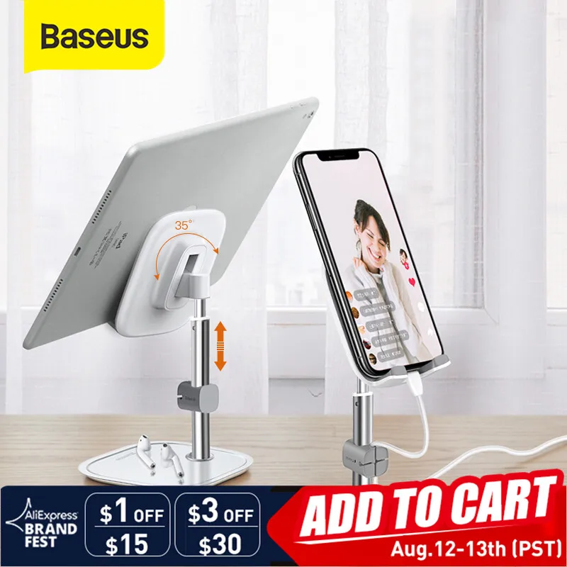 Baseus Telescopic Desktop Phone Holder For Tablet Pad Desktop Holder Stand For Cell Phone Table Holder Mobile Phone Stand Mount