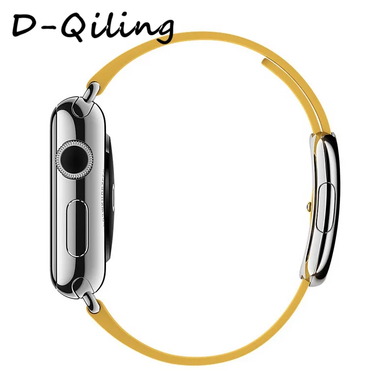 D-Qiling ремешок из натуральной кожи для apple Watch band 4(iwatch 5) 44 мм 40 мм apple watch 3 2 1 ремешок 42 мм 38 мм современные ремешки с пряжками