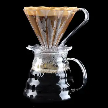 

2020 New V60 Heat-Resistant Resin Coffee Filter Cup Sets Reusable Coffee Dripper and Pot Set Coffee Brewing Filter Maker