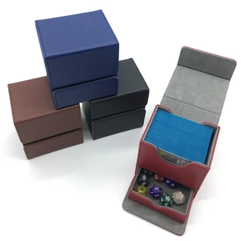 

Magic Pokemon/YuGiOh Trading Card Deck Case for Magic/Pokemon/YuGiOh Trading Card mtg Deck Box: Black, Wine Red, Blue, Brown