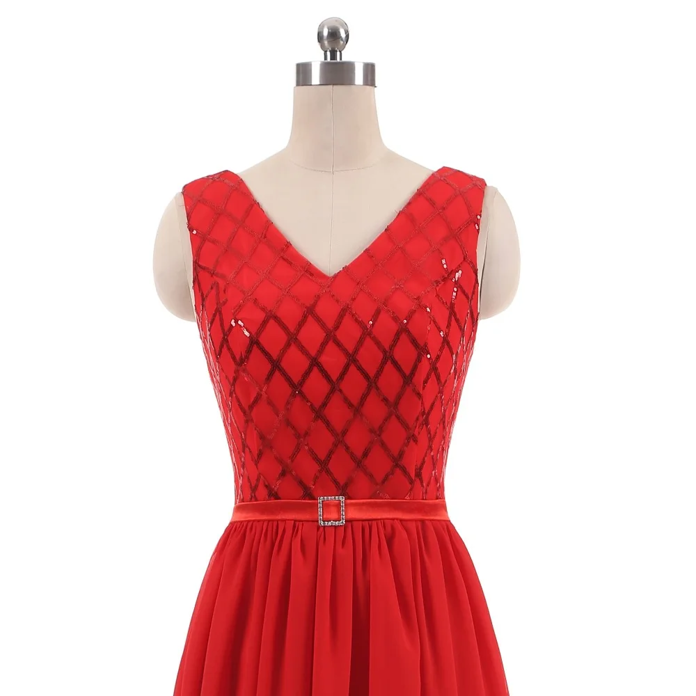Vestido de festa A-Line v-образный вырез рукав-крылышко винтажный блестки красные платья подружки невесты женские вечерние платья свадебное платье для гостей