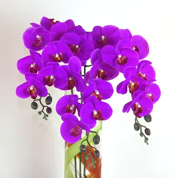

High-quality Imitation 9 Head Film Butterfly Orchid Silk Flower Artificial Handle Flower Artificial Flower Desktop Decoration Ar