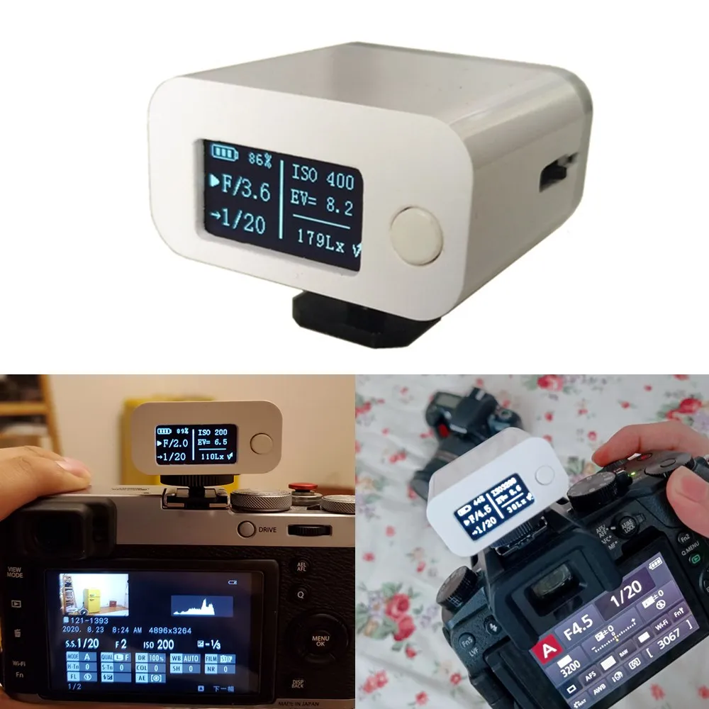 ZB-M08 Photography Set-top Reflection Light Meter Film photography Hot and cold shoe fixing new Camera Luminometer