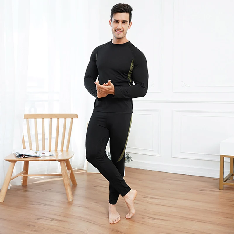 2021 Men's Tracksuit Four Seasons New Warm Fitness Clothing Suit Tight-Fitting Running Training Leisure Windproof Sportswear wool long johns