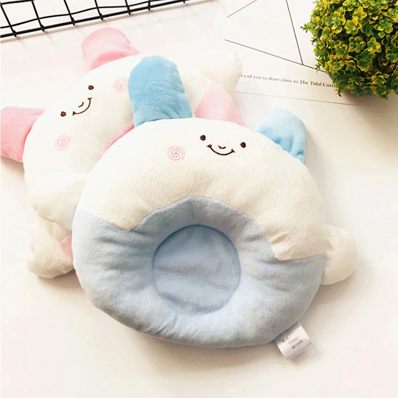 Baby Comfortable Sleeping Pillows Cute Calf Design Newborn Velvet Anti Roll Cushion Baby Prevent Flat Head Pillows