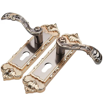 

Room Dual Latch Entry European Style With Handle Home Door Lock Keys Interior Security Aluminum Alloy Bedroom Anti-theft Retro