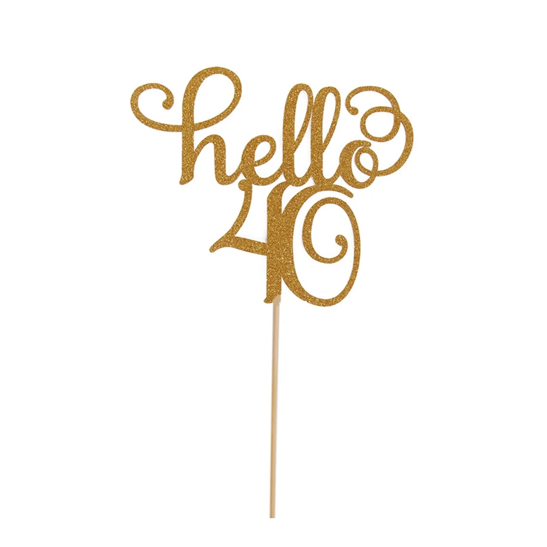 hello40 15*20 см золотые блестящие буквы с цифрами Hello 21 30 40 50 60 Топпер для торта для свадьбы, дня рождения, юбилея, вечерние украшения торта - Цвет: hello40