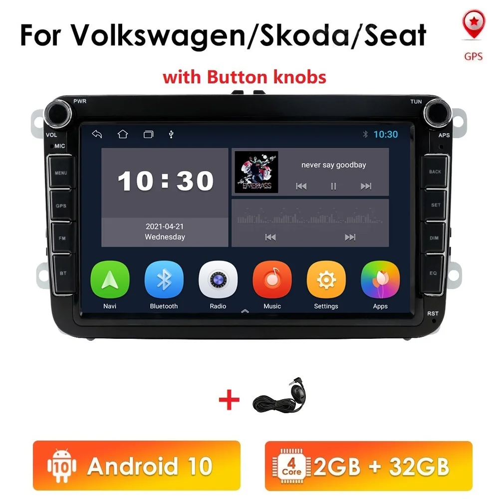 Автомобильный мультимедийный плеер Android 10 GPS 2 Din авторадио радио для