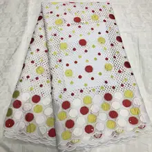 Натюрморт хлопок ткань из Дубая высокое качество швейцарская вуаль кружева в швейцарской последние нигерийские хлопковые сухие кружева 5 ярдов/Лот