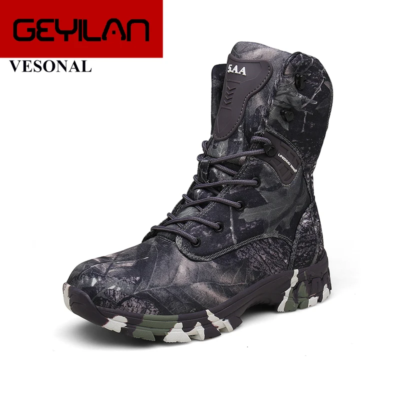 

Autumn Special Force Tactical Desert Combat military Boots Men Shoes outdoor Male tracking mens tactical Boot Mid-Calf