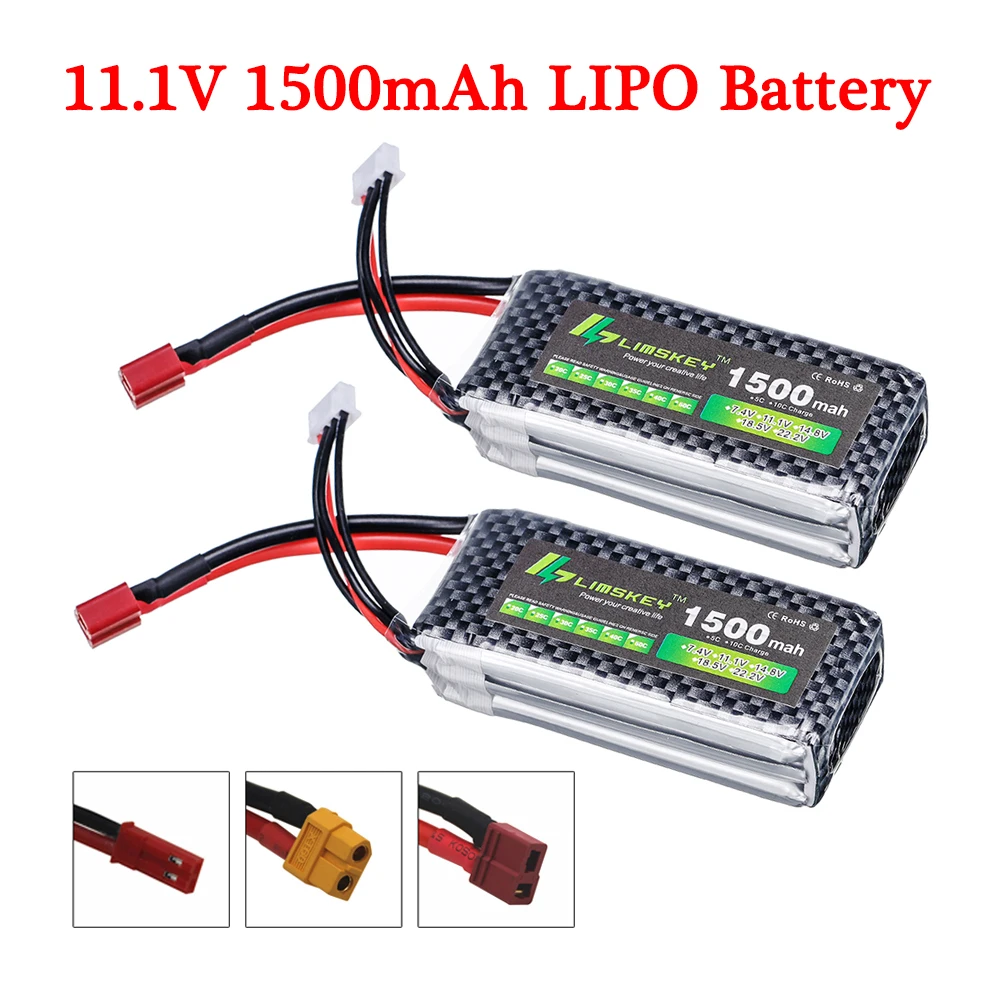 

Limskey lipo 3S 11.1V 1500MAH Lipo Battery For RC Helicopter Quadcopter Aircraft Battery Lithium Polymer 3S Li-po 11.1 battery