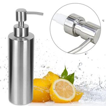 

Home Stainless Steel Emulsion Bottle Hotel Soap Dispenser Practical Stainless Steel Hand Pump 350ml Liquid Soap Dispensers