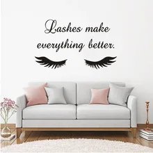 Ресницы поколения резные съемные классные наклейки на стену гостиной спальни дивана стены настраиваемые MU3056