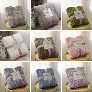 

3D plaid flanel fluffy pink cozy baby blanket winter warm blanket for sofa child toddler bedding pet blanket bedspread soft cove