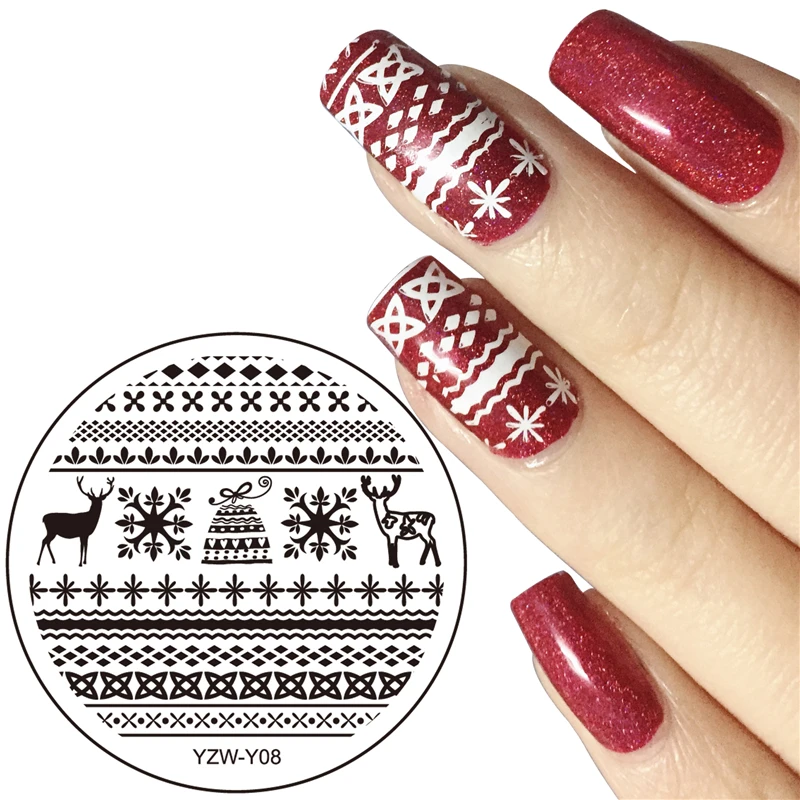 1Pc 20 Designs Available YZW-Y Stamping Plate Lace Starfish& Leopard Feather Clown Flower Nail Art Template