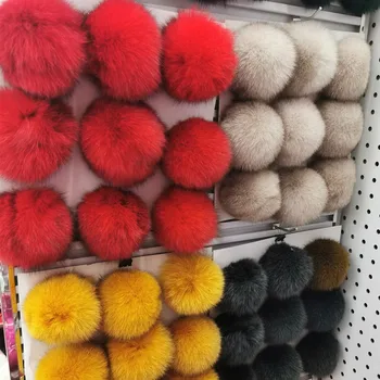 

9pcs 10cm Fox Fur Ball Pompoms for Knitting Hats Accessories Keychain Accessories Scarf Pompoms
