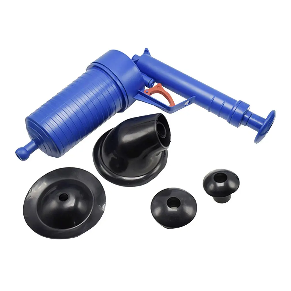 Air Power Drain Blaster Gun High Pressure Powerful Manual Sink Plunger Opener Cleaner Pump for Bath Toilets Bathroom