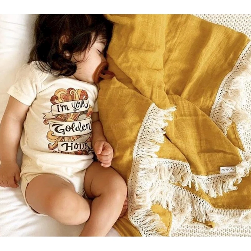 Special Offers Receiving Blanket Bedding Couverture Newborn Swaddle Muslin Bebe Infant Tassel Manta qzKR65OmL